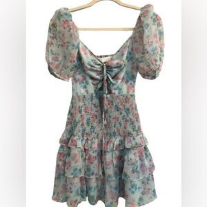 ASTR The Label Floral Smocked Dress